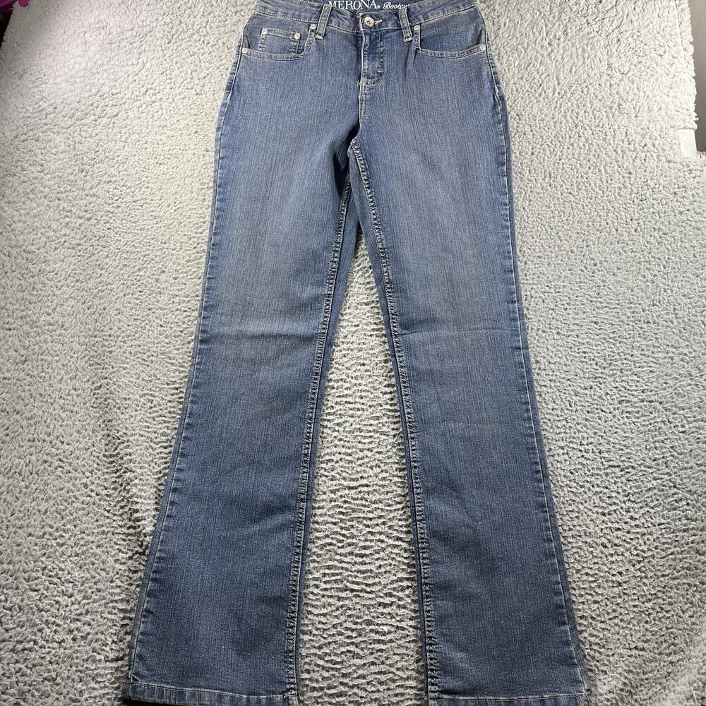 Merona Bootcut Jeans Womens 2L 28x34 Fit 1 Blue Denim Stretch Long Tall NWT